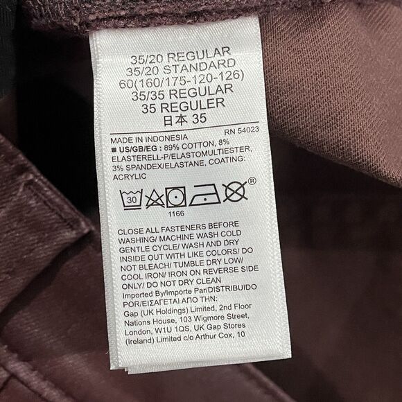 Gap  Vintage Slim Mid Rise Pants‎ 35/ 20R Red Coated Faux Leather Women's - Picture 4 of 9